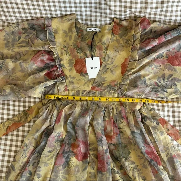 FARROW Spring Floral Whimsical Flowy Long Sleeve Christelle Maxi Dress | Size L - Picture 11 of 15